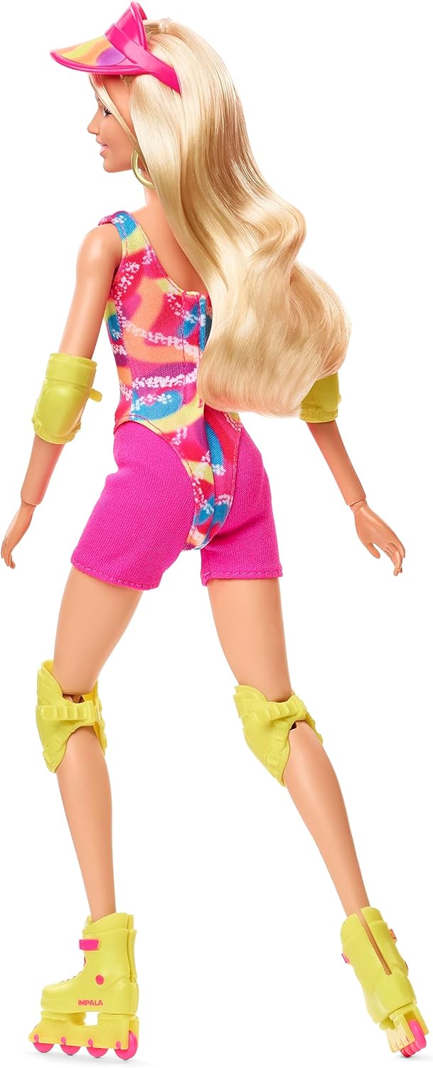 Barbie THE MOVIE Margot Robbie Skate Look Doll - Neon Pink Inline Skating Outfit 2