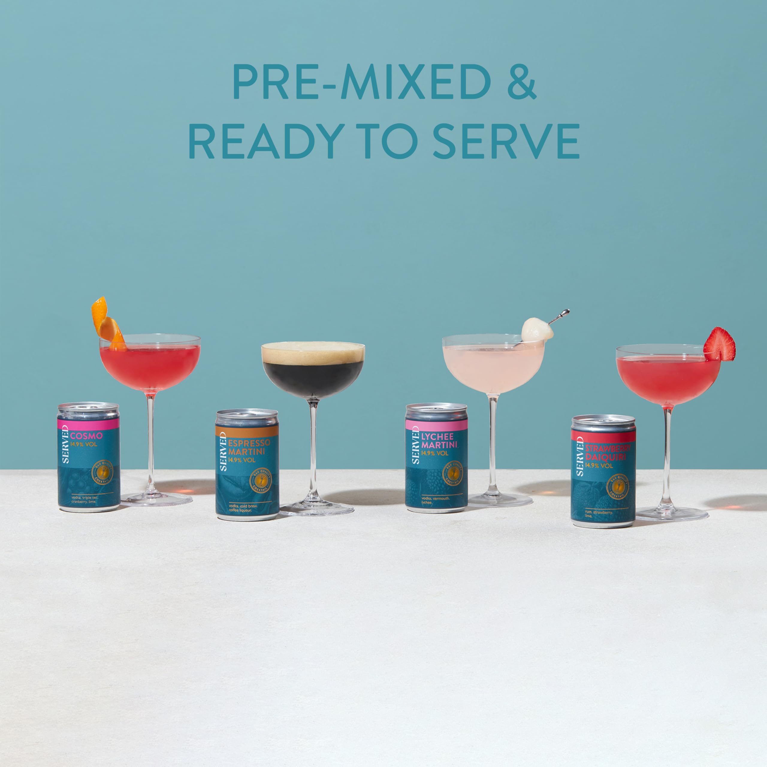 SERVED Cocktail Variety Pack - 14.9% ABV Bar Strength Ready to Drink | 8 Cans 7