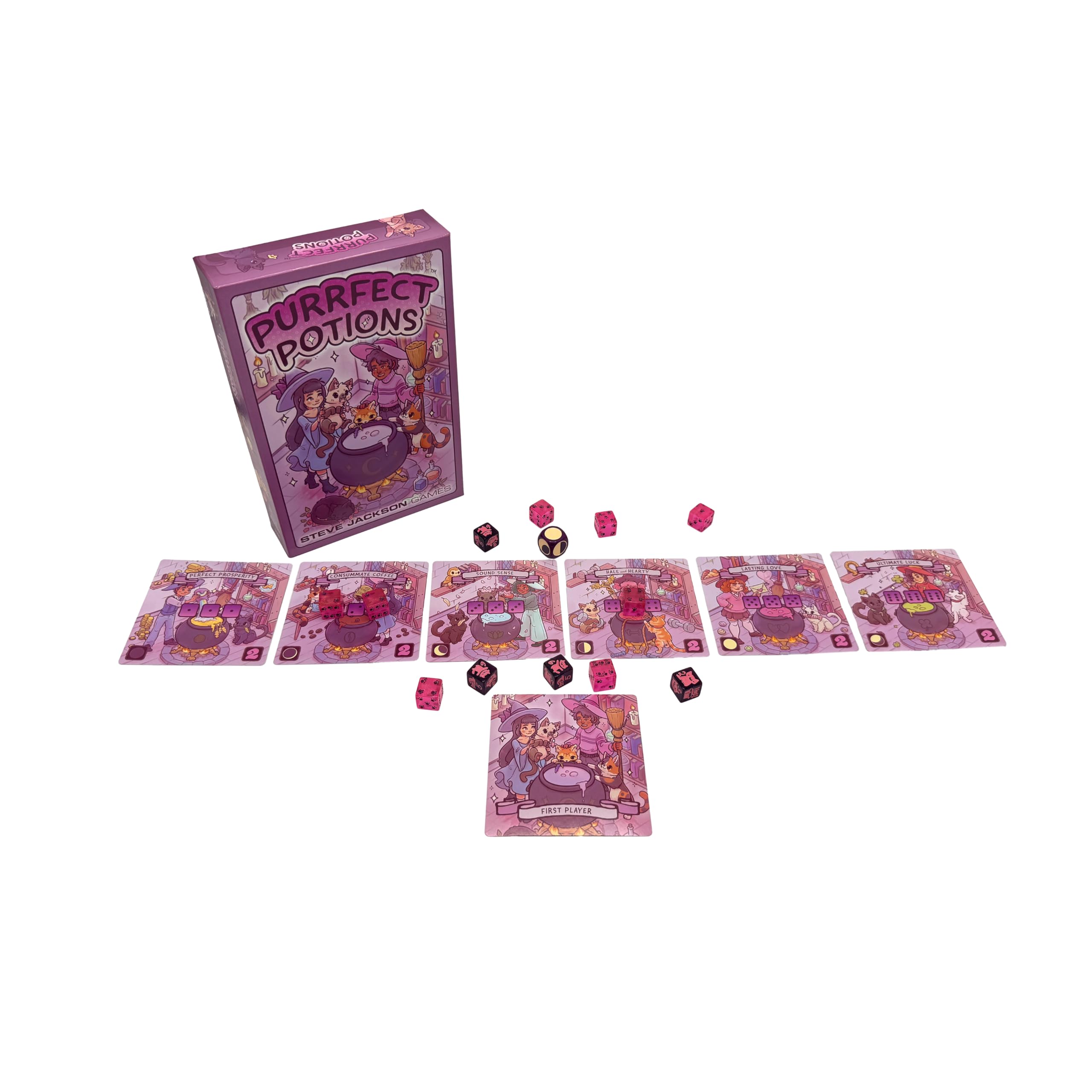 Steve Jackson Games Purrfect Potions Dice Game | Quick & Replayable Family Fun | Multicolor Cardboard