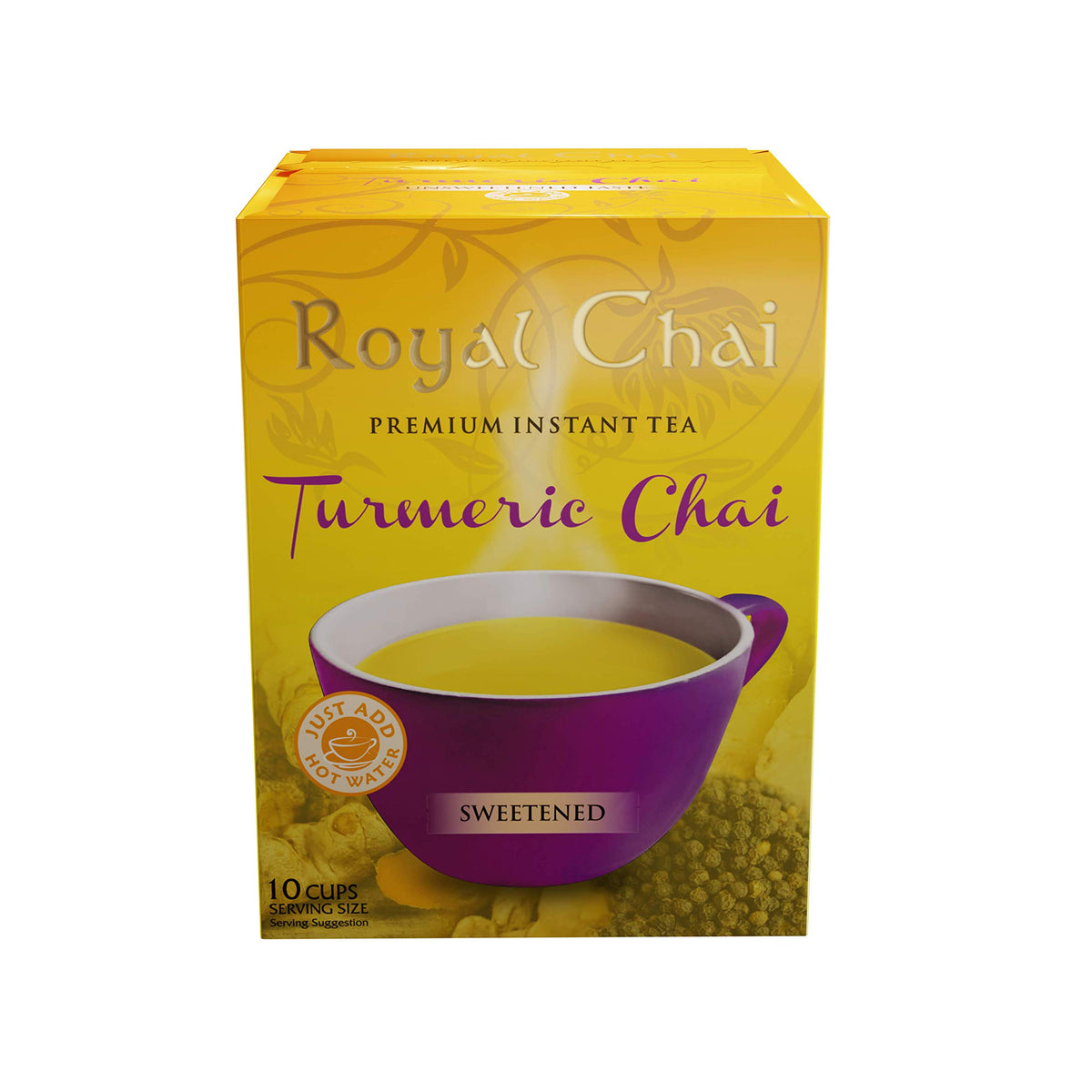 Royal Chai Turmeric Chai - Sweetened Instant Tea, 10 Sachets, 200g