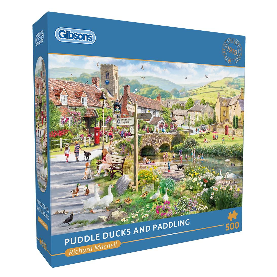 Gibsons Puddle Ducks & Paddling Jigsaw Puzzle - 500 Pieces | Richard Macneil Art | UK Made 1