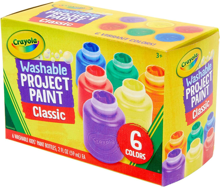 Crayola Washable Kids Paint Set - 6 Non-Toxic Colors for Ages 3+