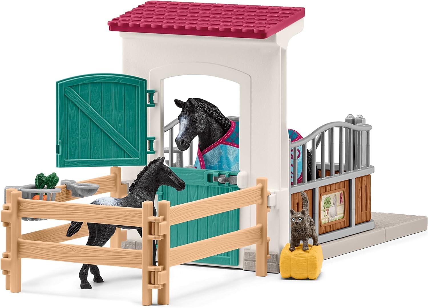 Schleich Horse Club Horse Box with Mare and Foal Playset - 34 Pieces | Ages 5+ 6