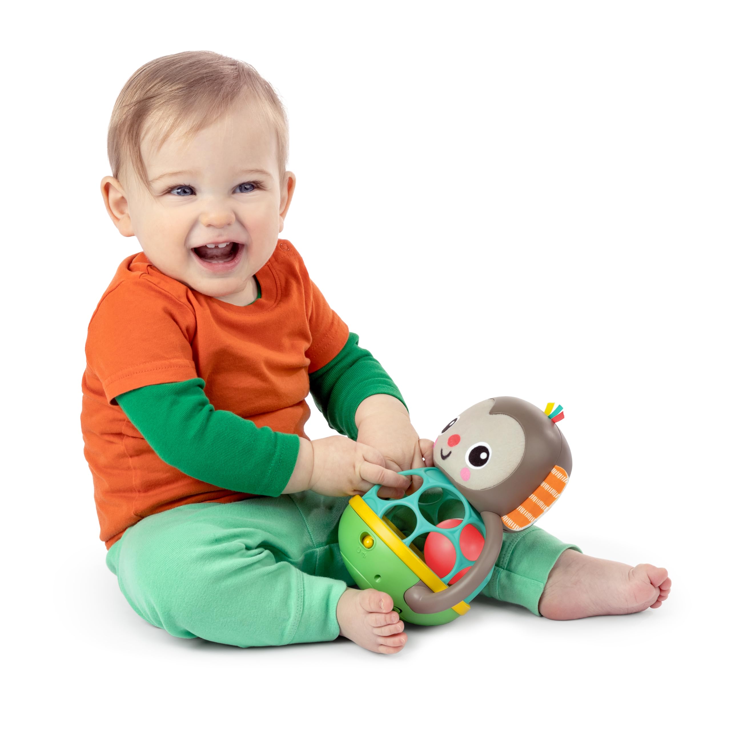 Bright Starts Grab & Giggle Monkey - Light-Up Musical Rattle Toy for 6+ Months 2