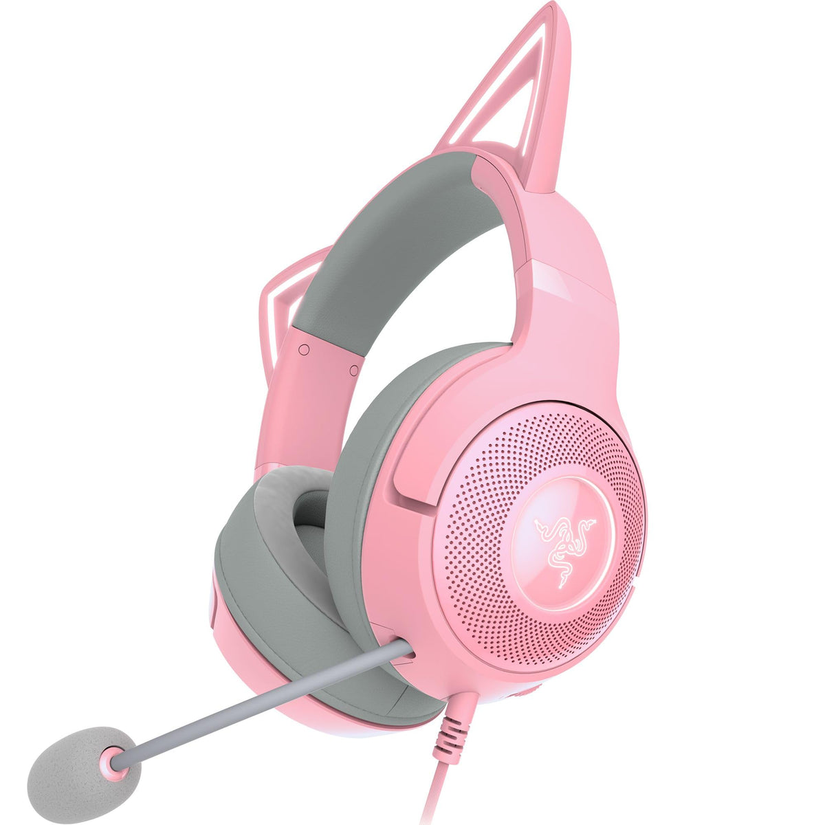 Razer Kraken Kitty V2 Wired RGB Gaming Headset - 7.1 Surround Sound - Quartz Pink