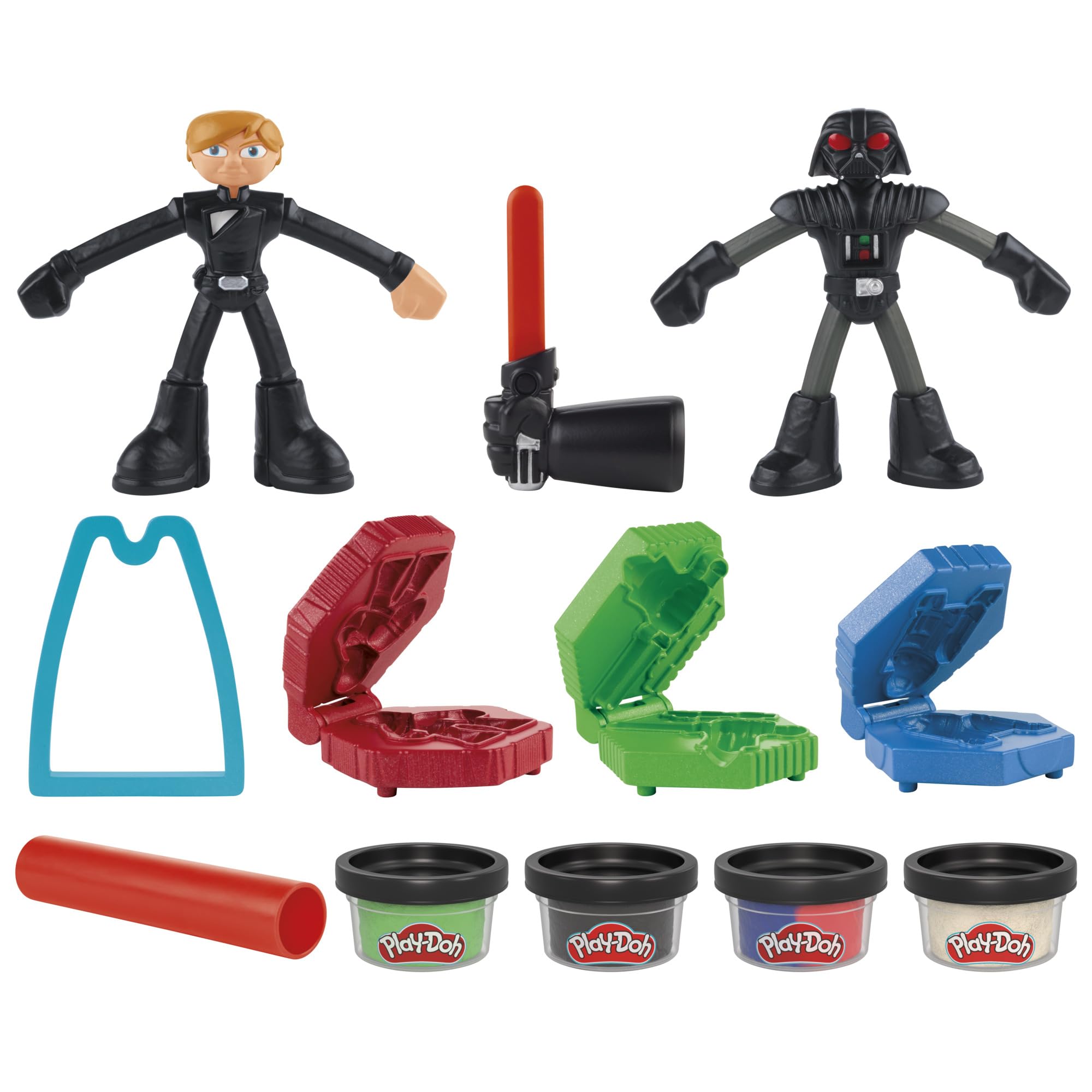 Play-Doh Star Wars Squish & Slice Lightsabers Action Figure Set | Ages 4+ | 2 Figures 1