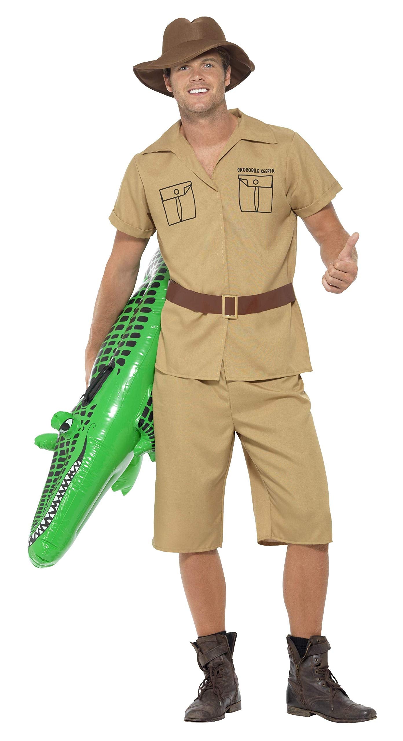 Smiffys Safari Man Costume - Adult Men's Fancy Dress with Shirt, Shorts, Belt and Hat 4