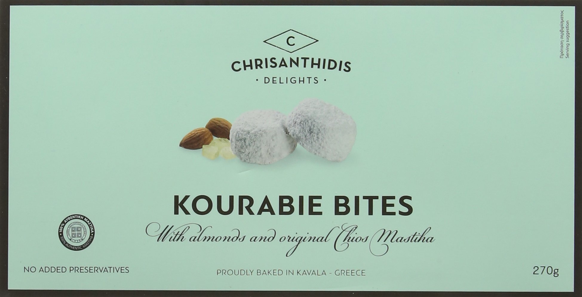 Chrisanthidis Delights Kourabie Bites - Almond & Chios Mastiha Shortbread | 270g