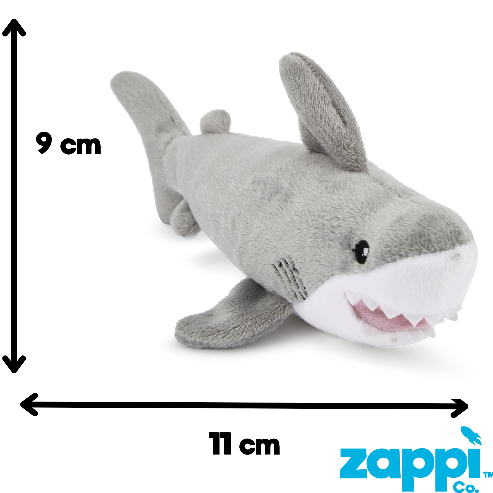 Zappi Co Shark Plush Toy - Soft Cuddly Animal | 12-15 cm | Machine Washable 3