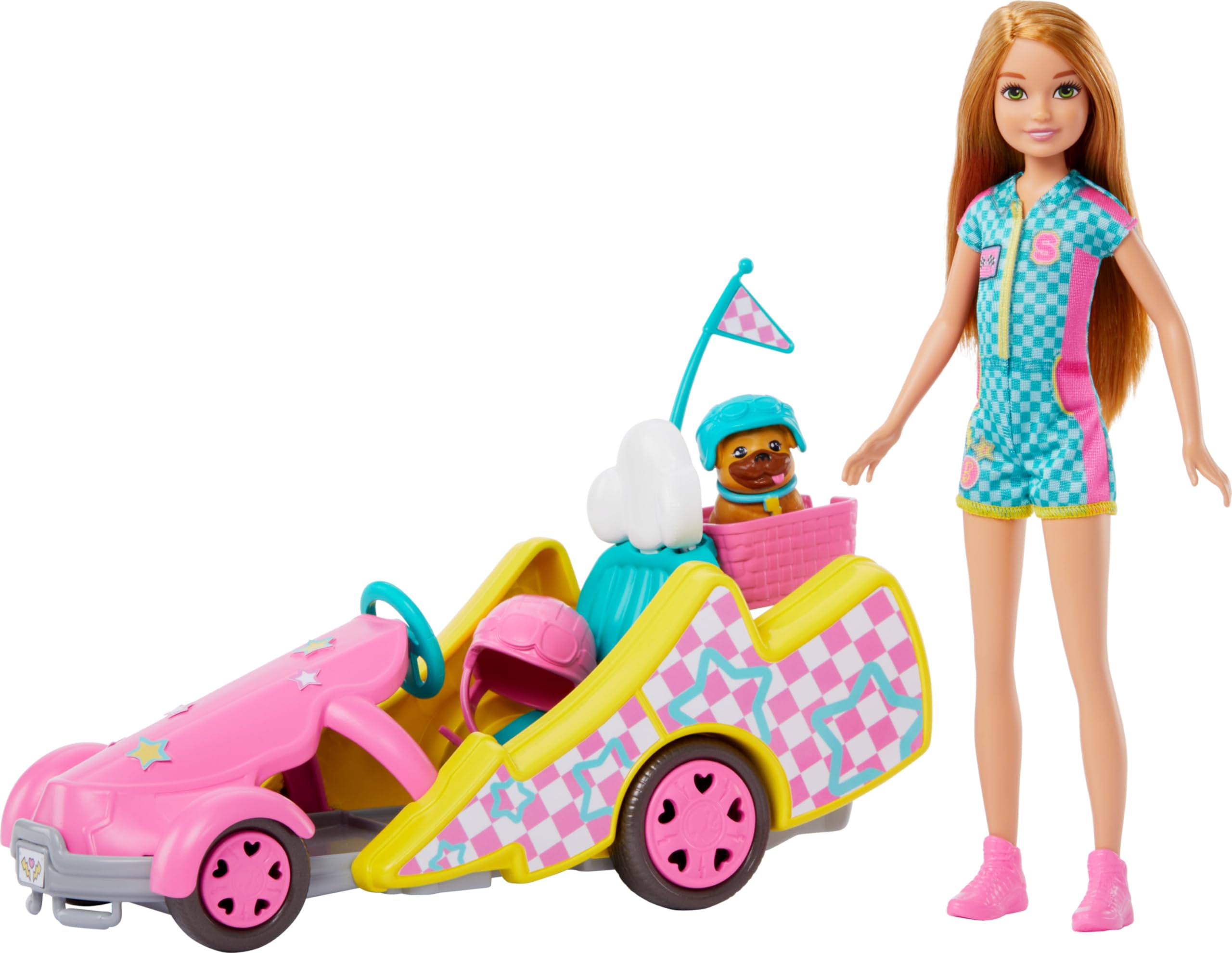 Barbie Stacie Doll with Go-Kart Car, Dog, Accessories & Sticker Sheet - Doll Playset for Kids 3+ 2
