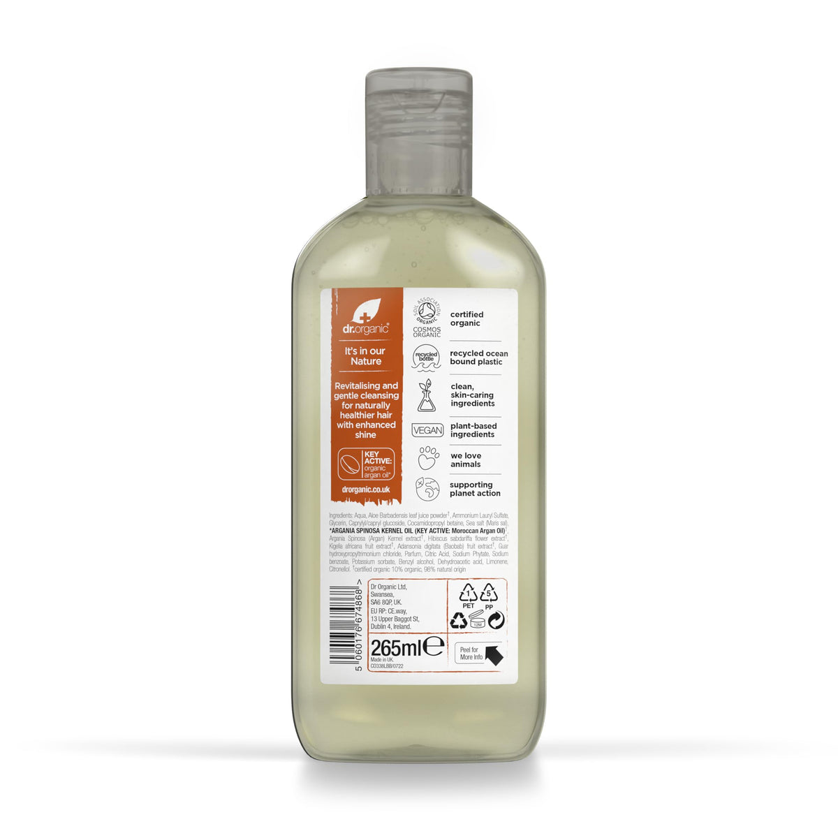 Dr. Organic Revitalising Conditioner with Moroccan Argan Oil - Hydrating, Vegan, Cruelty-Free, 265ml