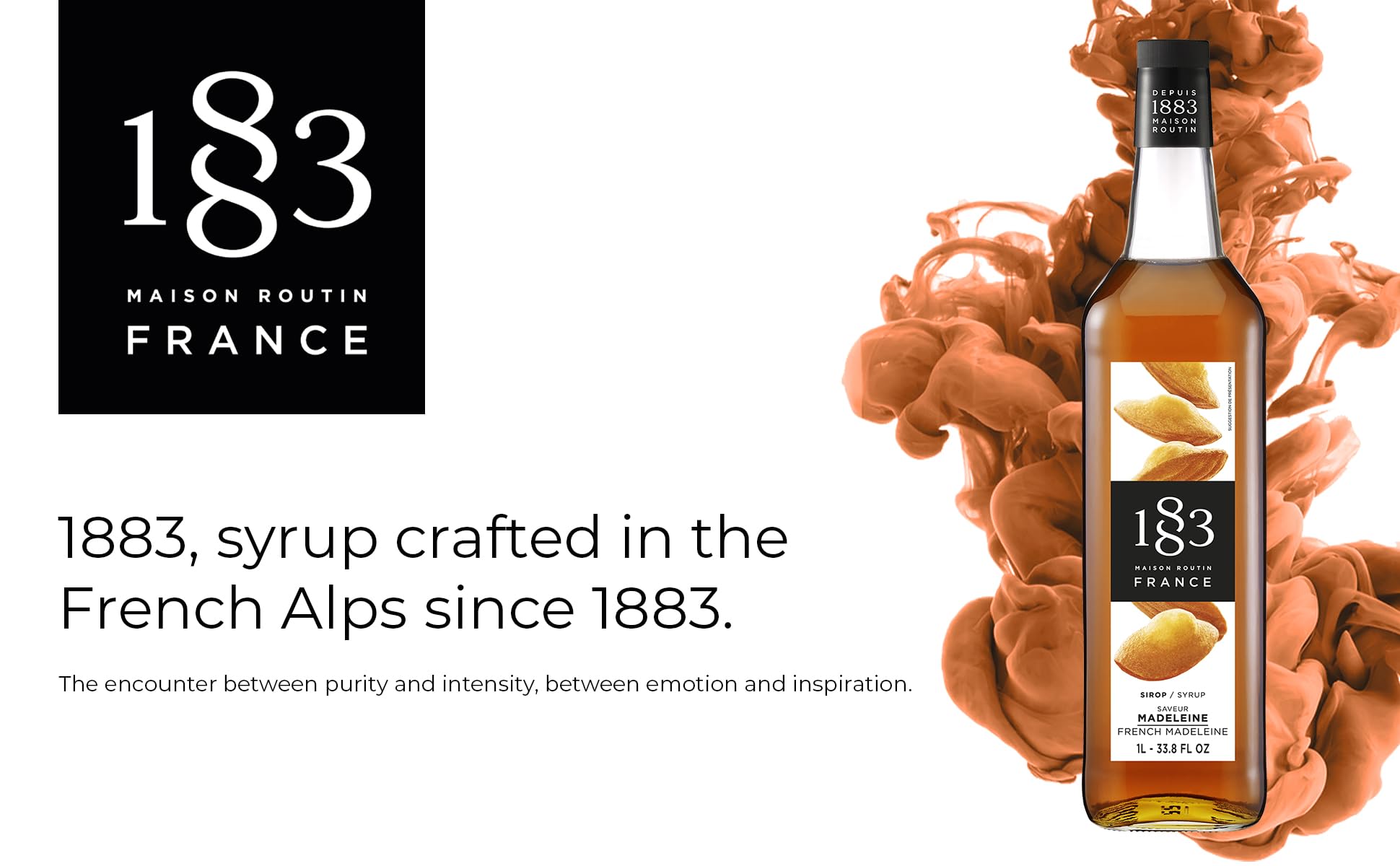 1883 MAISON ROUTIN French Madeleine Syrup - 1L Bottle | Vegan Friendly | Natural Cane Sugar