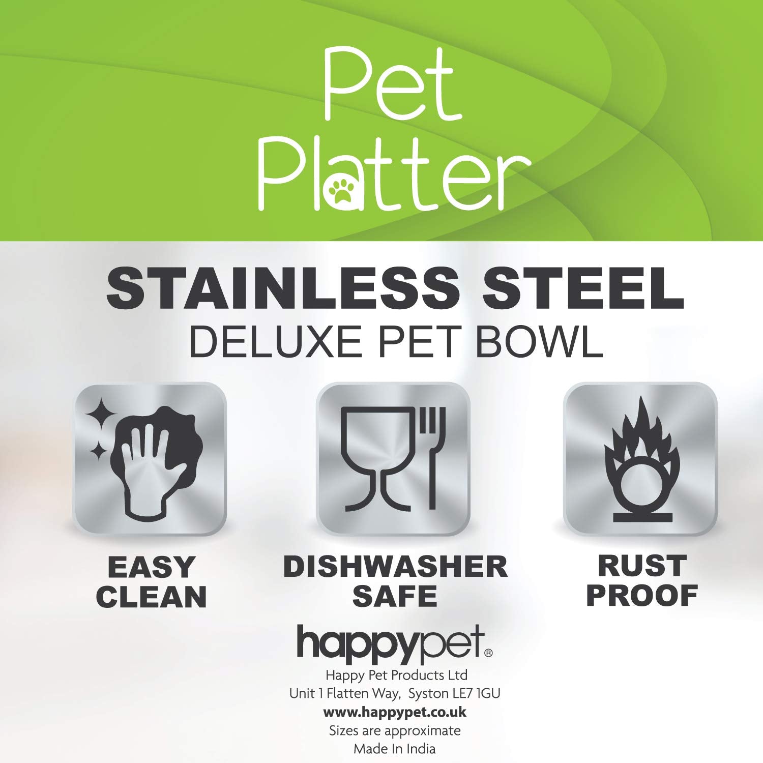 Pet Cuisine Stainless Steel Pet Bowl - Dishwasher Safe | 400ml Capacity | Rust Proof