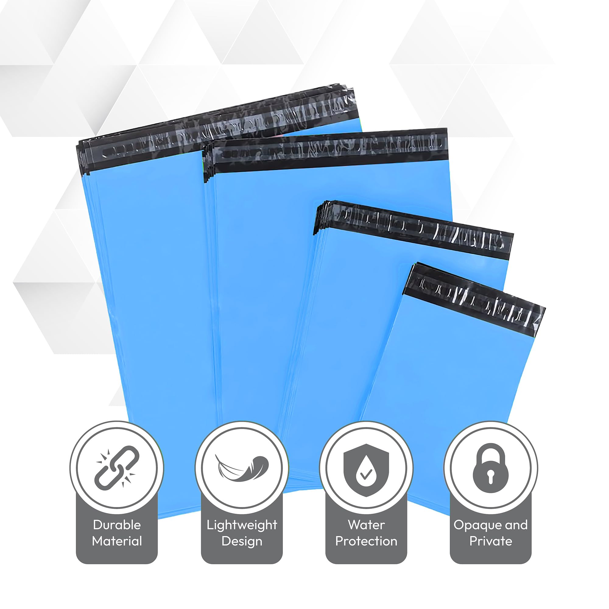 delka Polyethylene Padded Envelope Mailers - 60 Pack Blue Self-Seal | Water-Resistant
