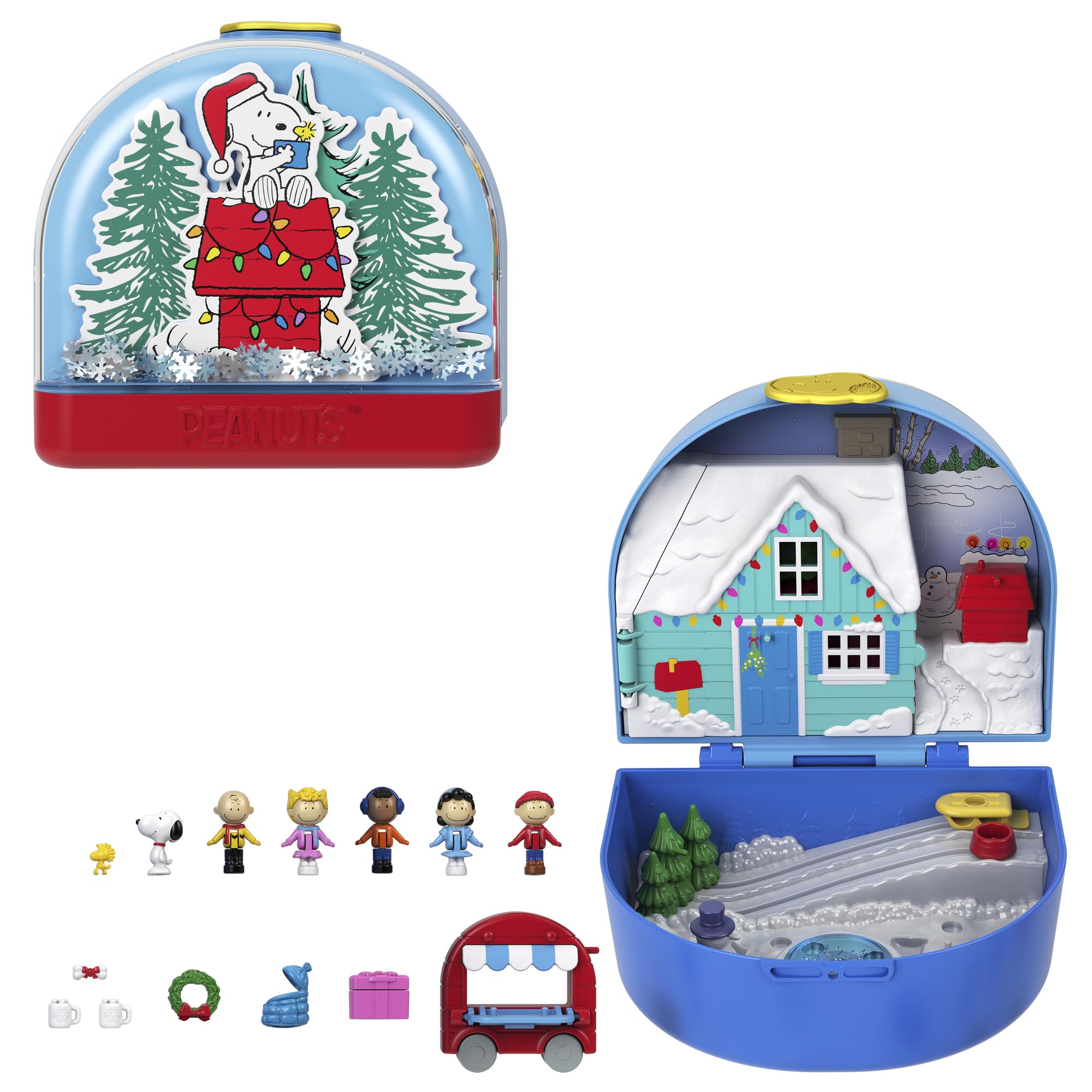 Polly Pocket x Peanuts Collector Compact - 7 Themed Micro Doll Playset for Kids 4+ 1