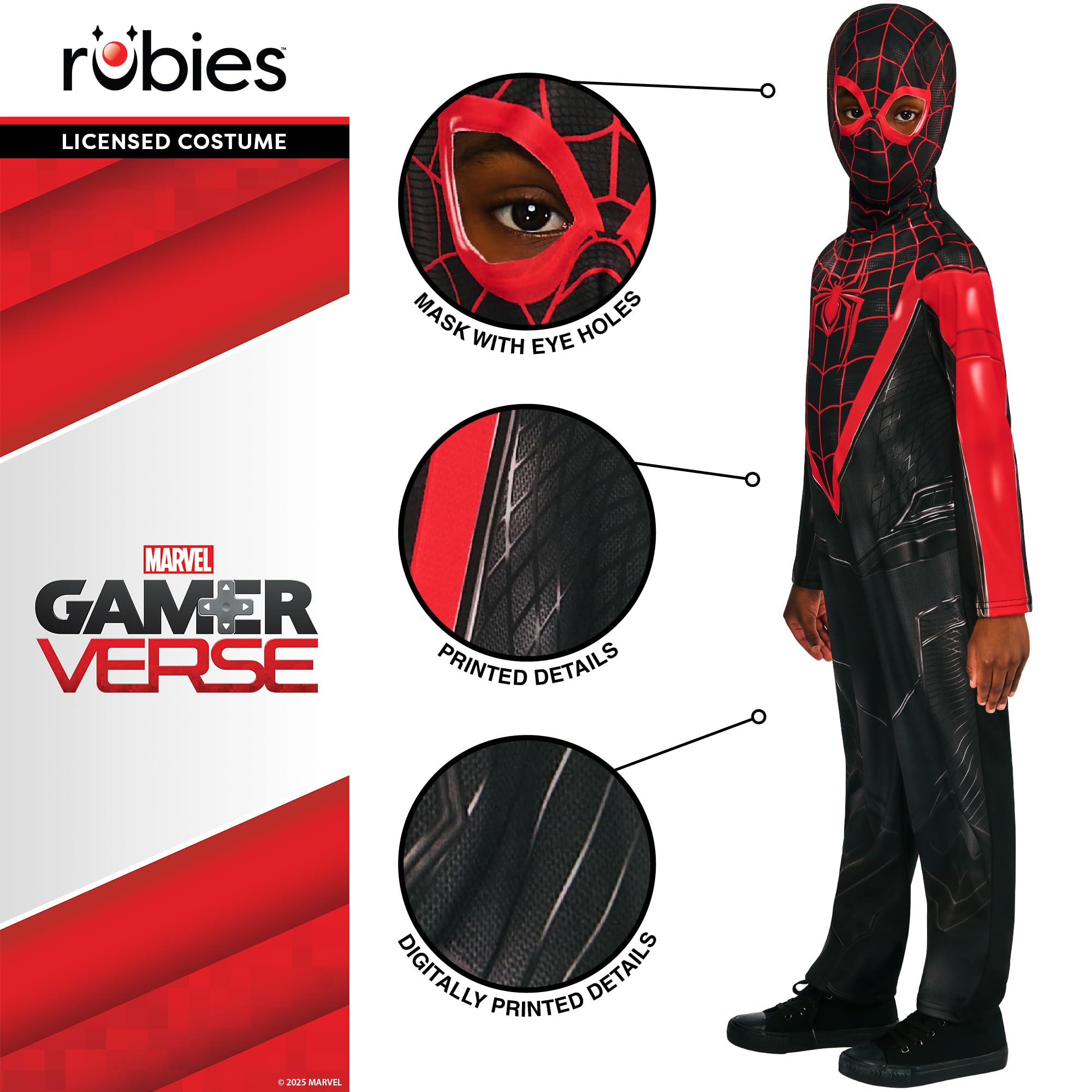 Rubies Spiderman Miles Morales Gamerverse Costume - Size 5-6 3