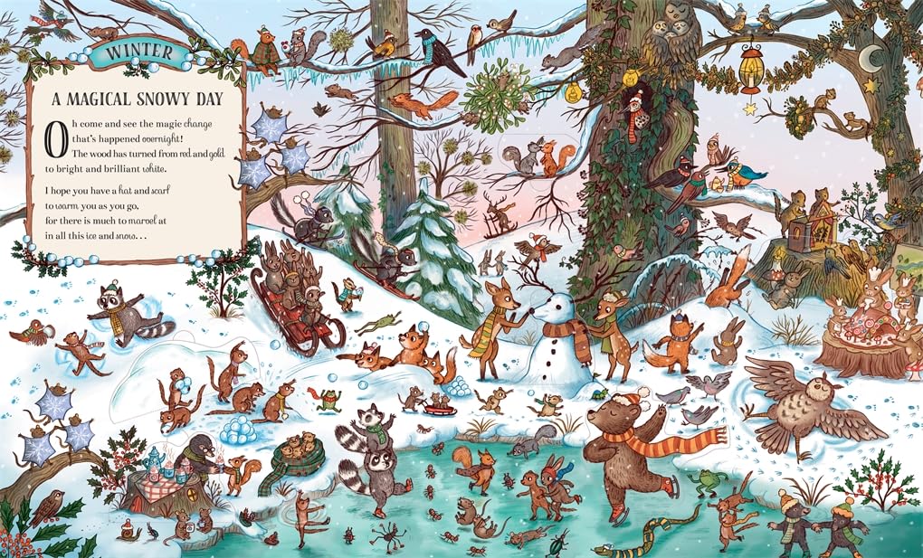 Here We Go Round the Woodland Year: A Lift-the-Flap Book - Over 60 Flaps - Ages 3–5