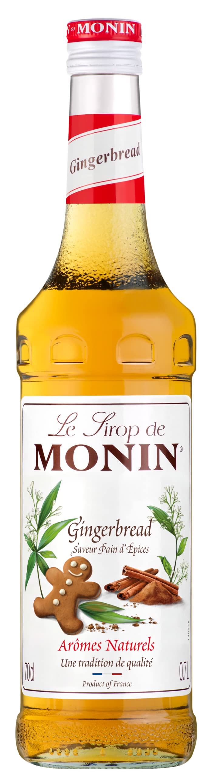 Monin Premium Gingerbread Syrup - 700ml | Vegan, Natural Flavours | Coffee & Cocktail Concentrate