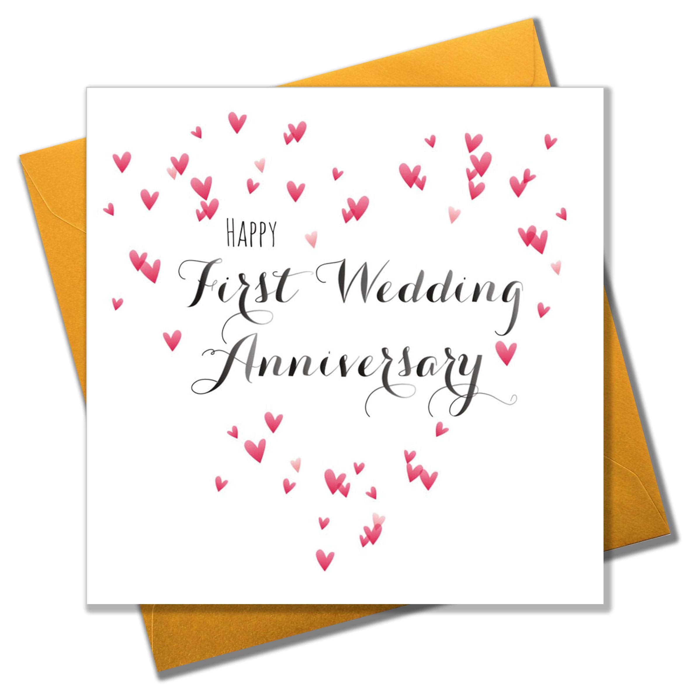 Claire Giles Greeting Cards - Happy First Wedding Anniversary Card | 150x150mm | Heavy 350gsm Card 1