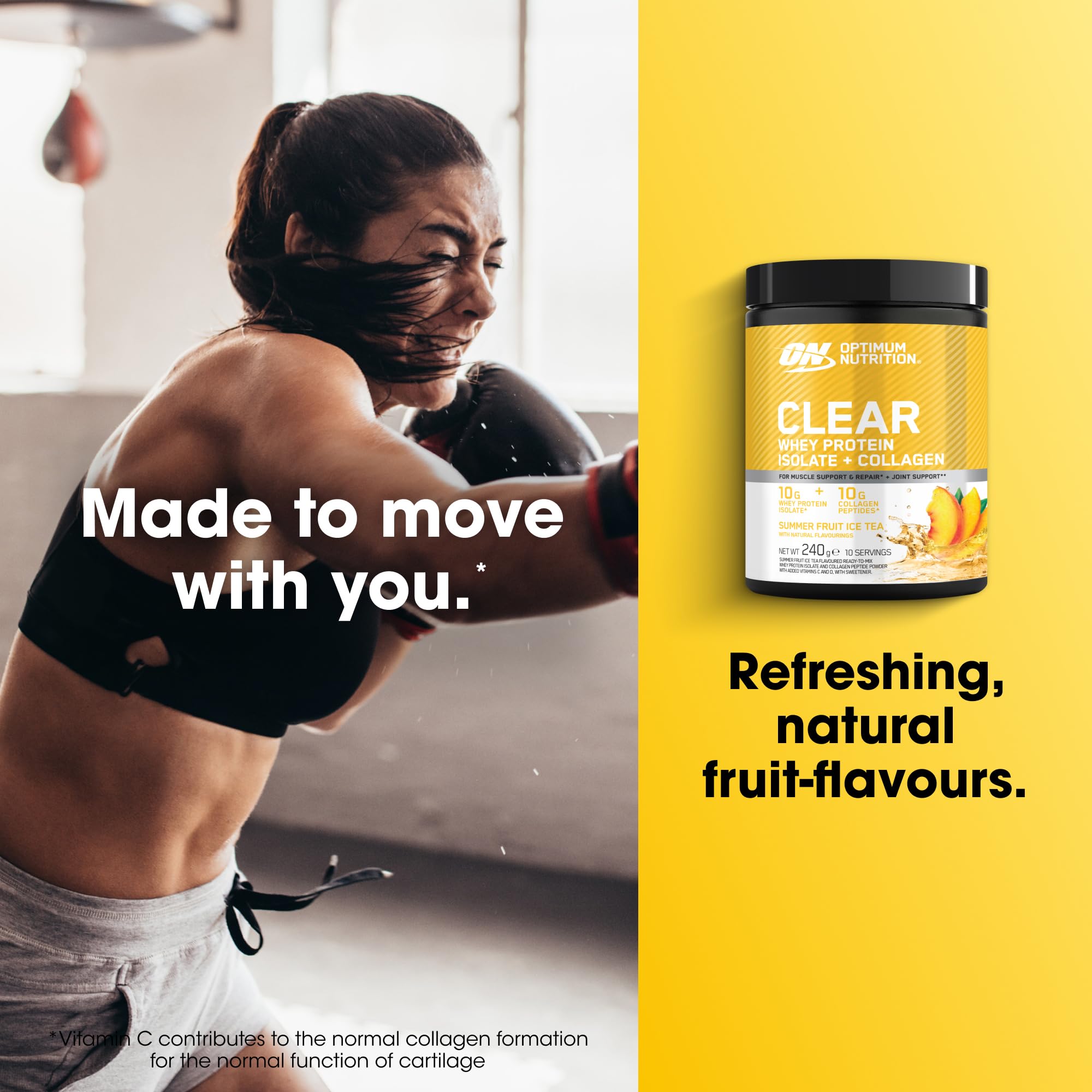 Optimum Nutrition Clear Whey + Collagen Summer Fruit Ice Tea Flavour 240g 2