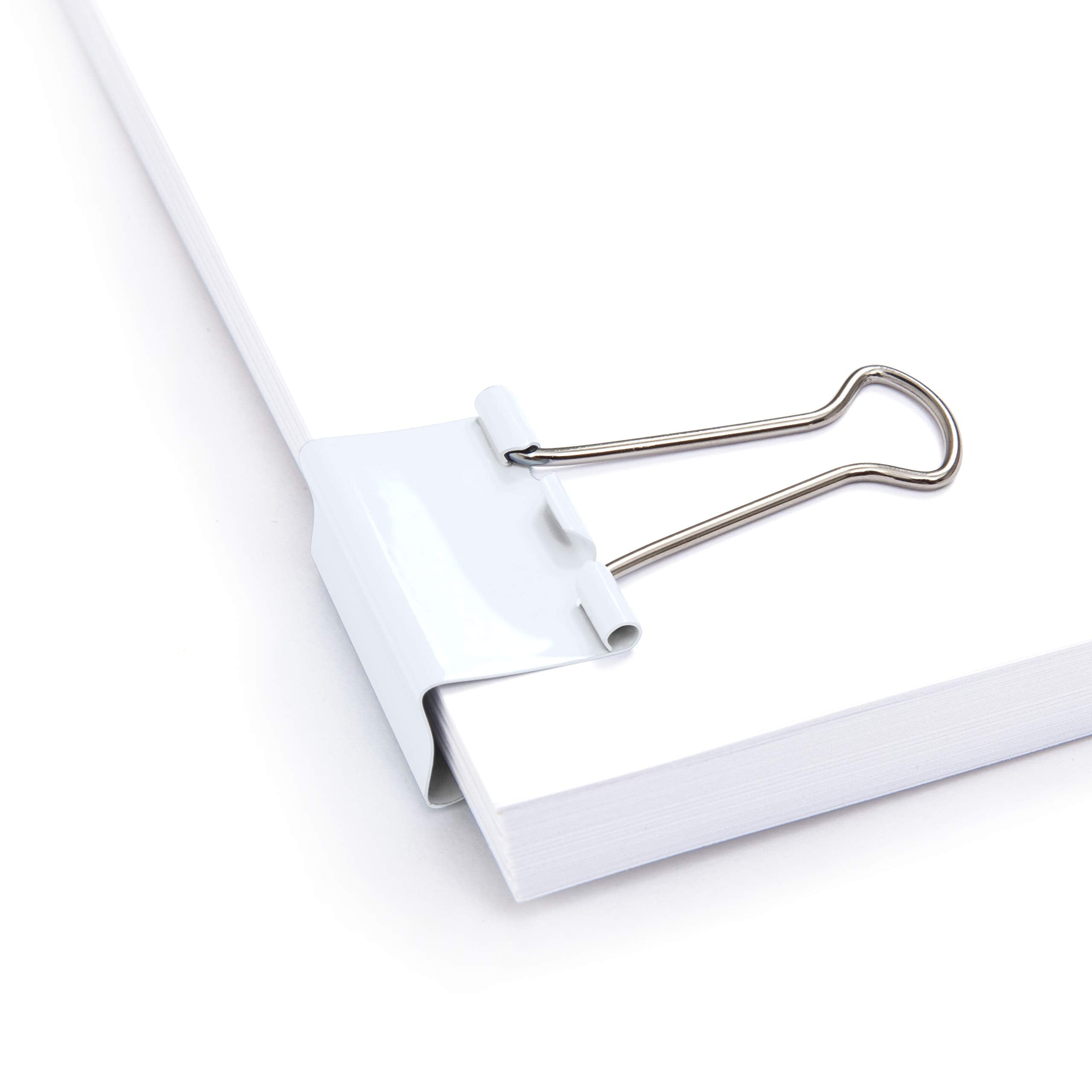 RAPESCO 1493 Foldback Clips - 19mm, White, 80 Pack | Tempered Steel, Reusable 3