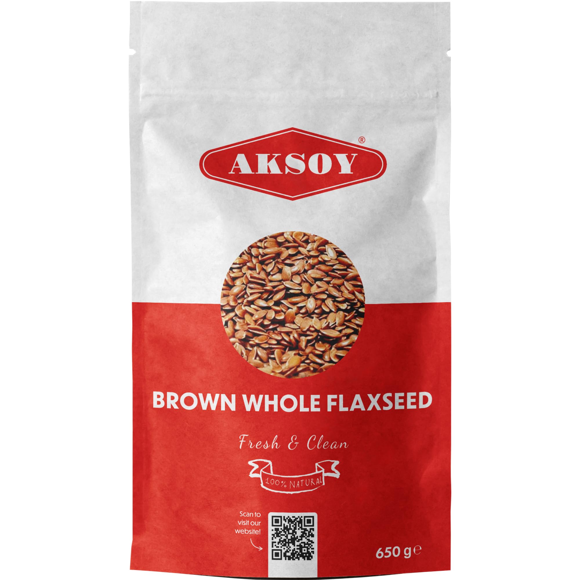 AKSOY Brown Whole Flaxseed (Linseed) - Rich in Omega-3 & Lignans | 650g