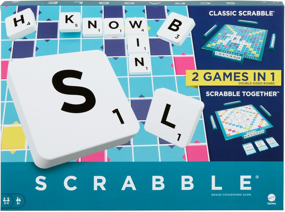 Mattel Scrabble Board Game, Family Word Game with Two Ways to Play (HWD43)