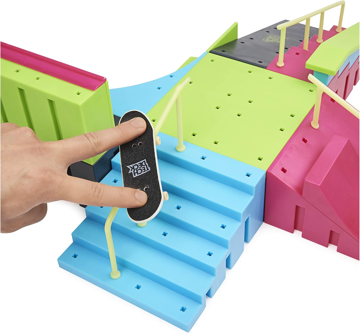 Tech Deck Neon Mega Park X-Connect Creator - Glow-in-the-Dark Customizable Skatepark Playset for Ages 6+ 5