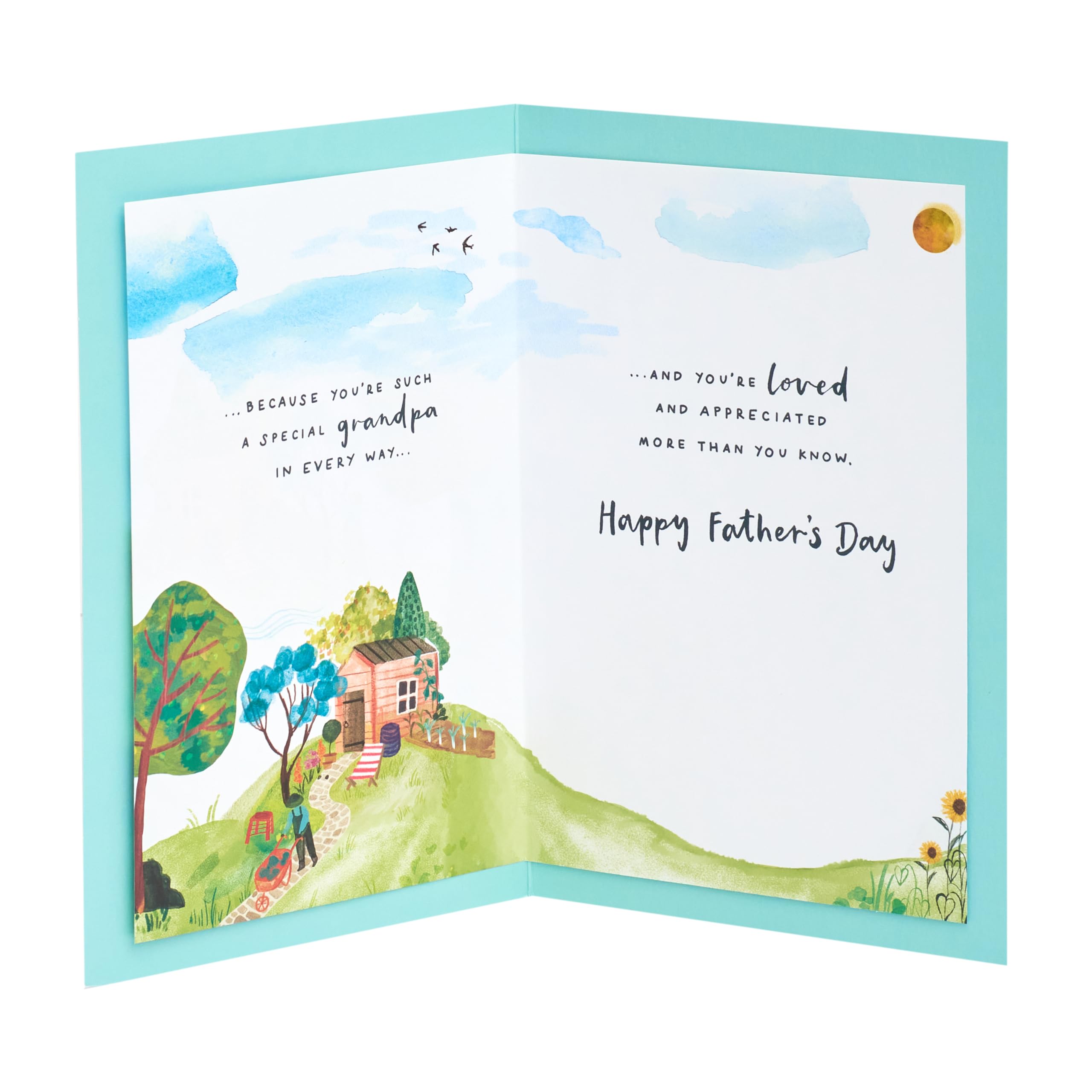 UK Greetings Father's Day Card for Grandpa | Gardening Design | 14.9 x 22.9 cm