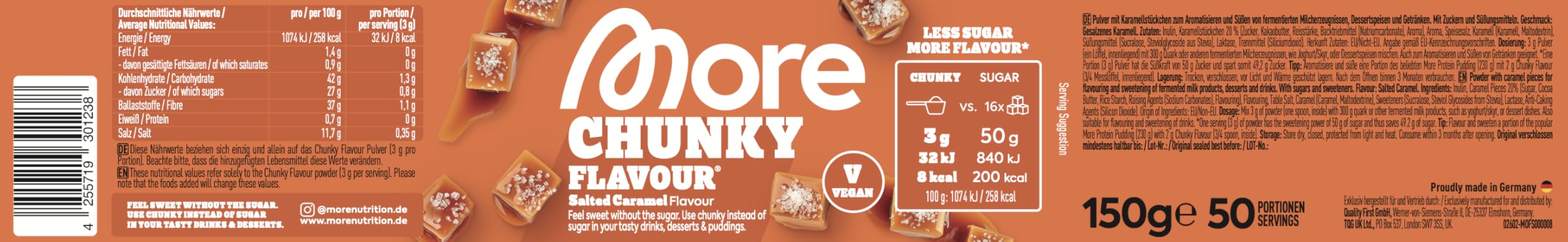 MORE NUTRITION Chunky Flavour Salted Caramel Powder - 150g 4