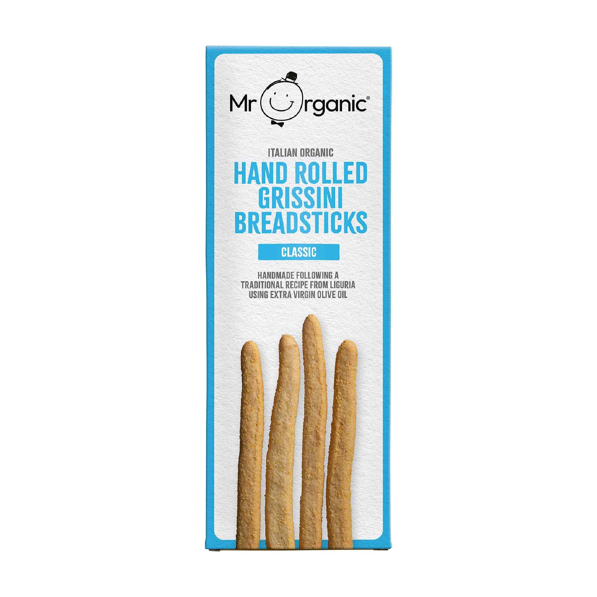 Mr Organic Classic Grissini Breadsticks - 150g, Hand-rolled in Italy