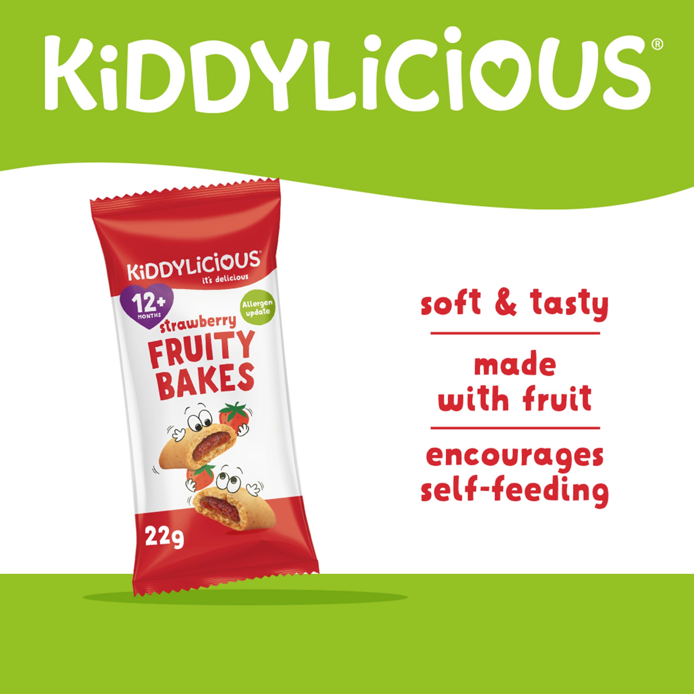 Kiddylicious - Strawberry Fruity Bakes Wholewheat Snack Bars for Toddlers 3