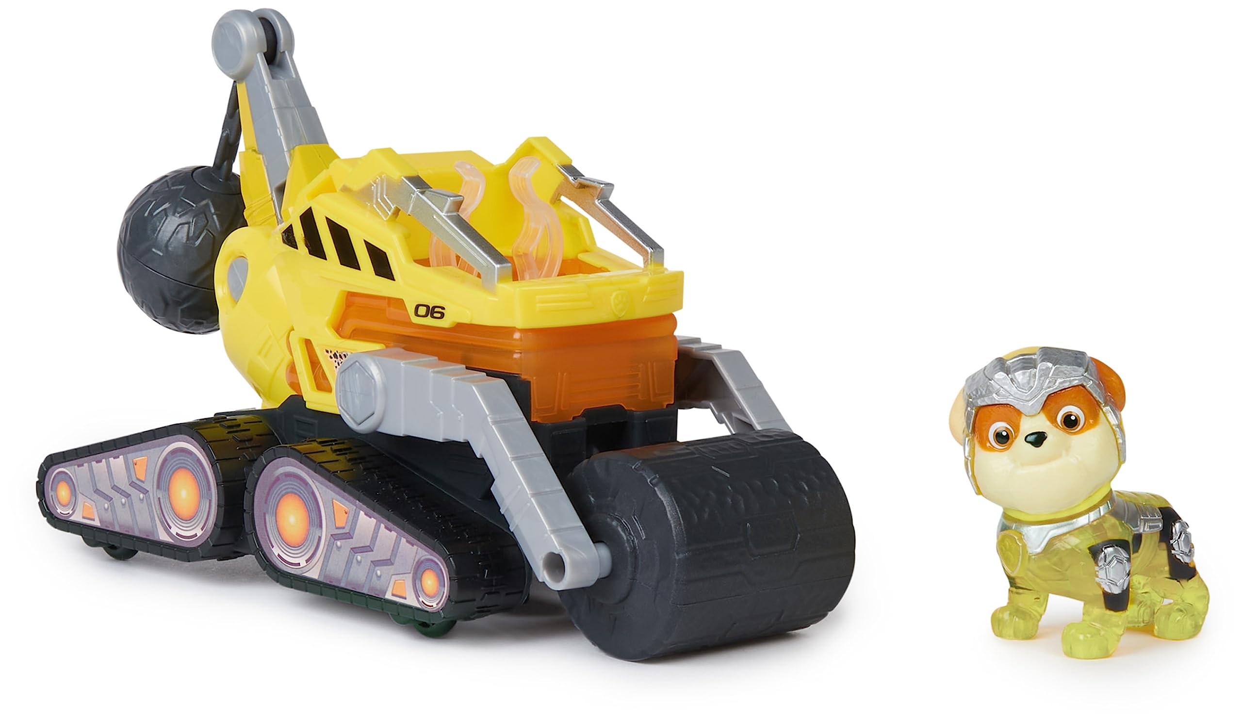Paw Patrol: The Mighty Movie Rubble's Construction Truck with Light-Up Action Figure, Lights & Sounds - Kids' Toy for Ages 3+ 1