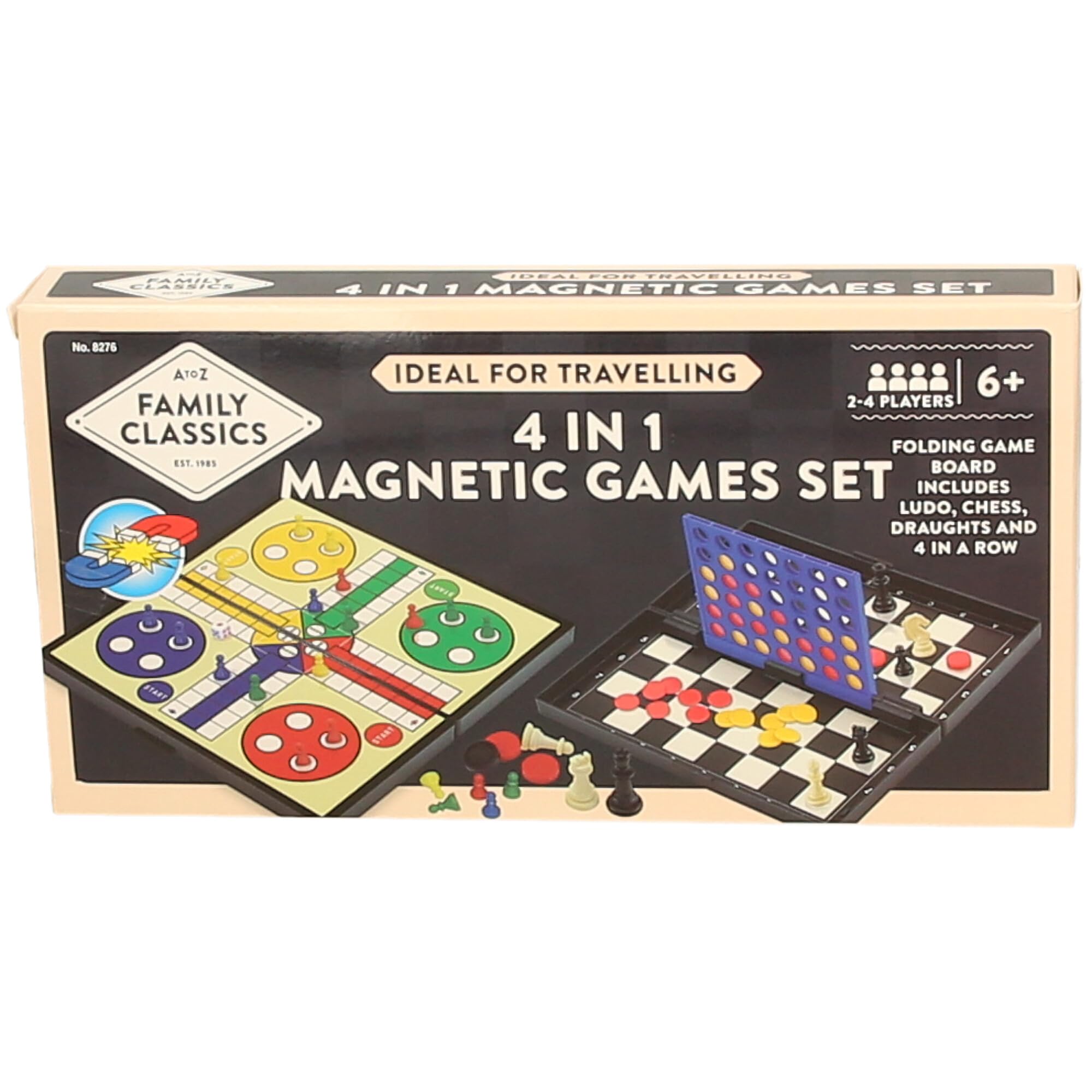 Atoz 4-in-1 Magnetic Travel Games Set - Ludo, Chess, Draughts & Connect Four | 2-4 Players 2