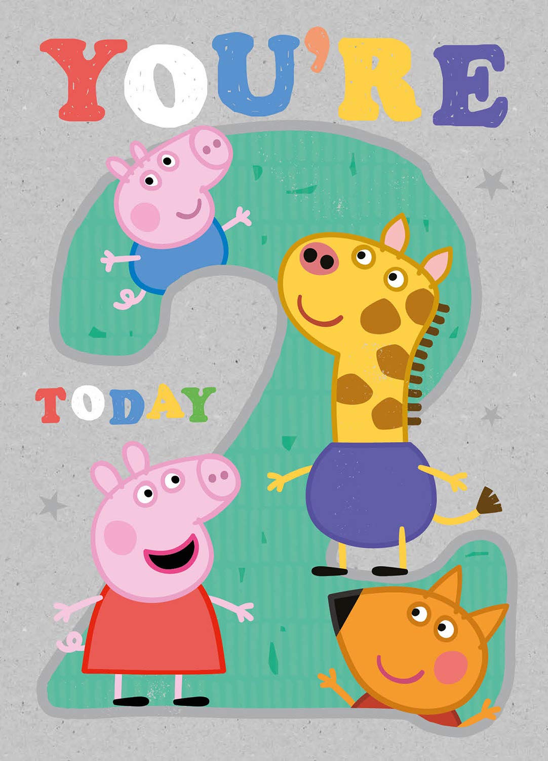 Danilo Promotions LTD Peppa Pig Age 2 Birthday Card | George & Peppa Design | 22 x 15.8 cm 3