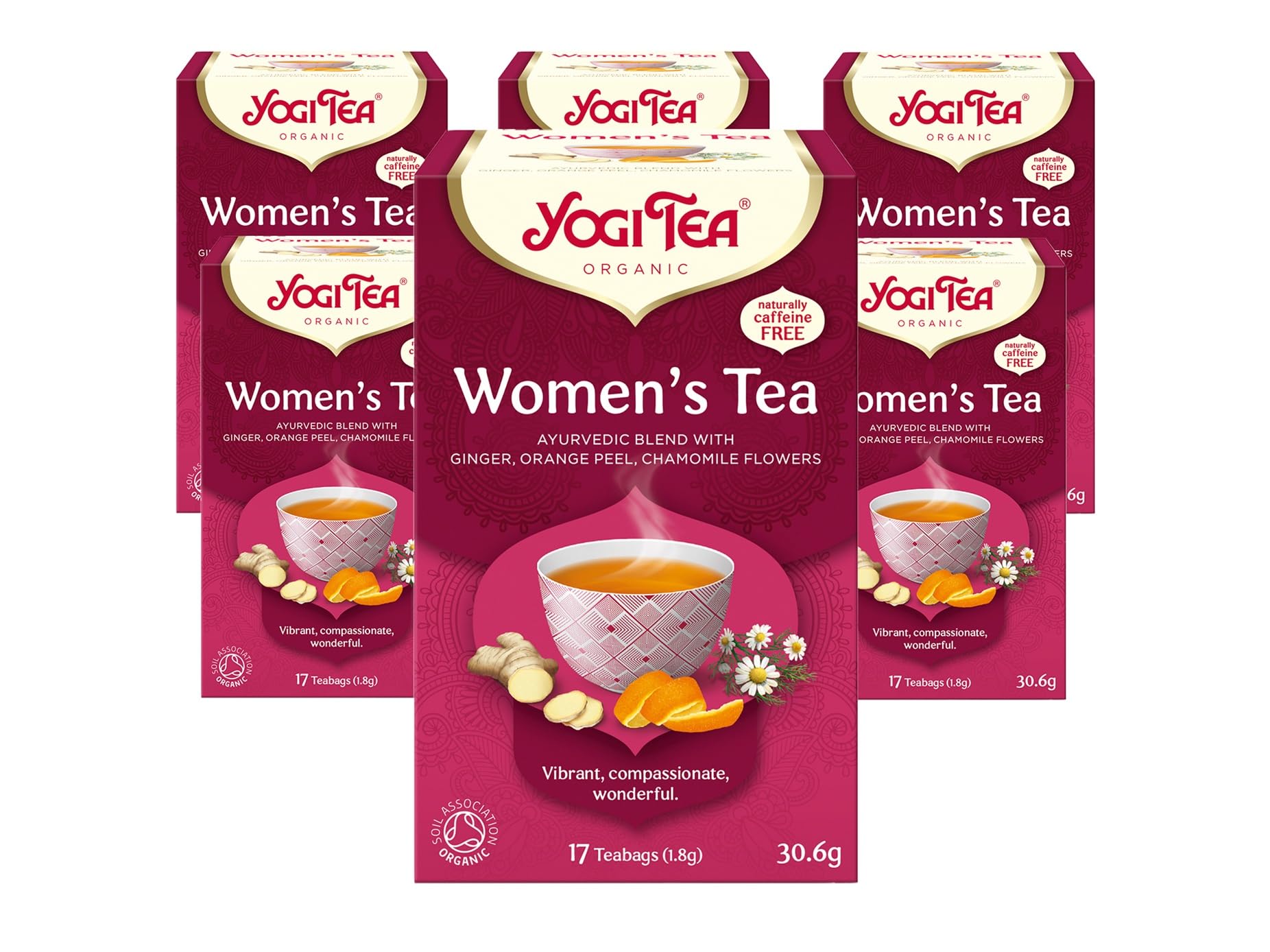 YOGI TEA - Women's Tea Organic Herbal Tea, Caffeine Free, Ginger Orange Peel Chamomile Blend, 102 Tea Bags (6 Packs) 1