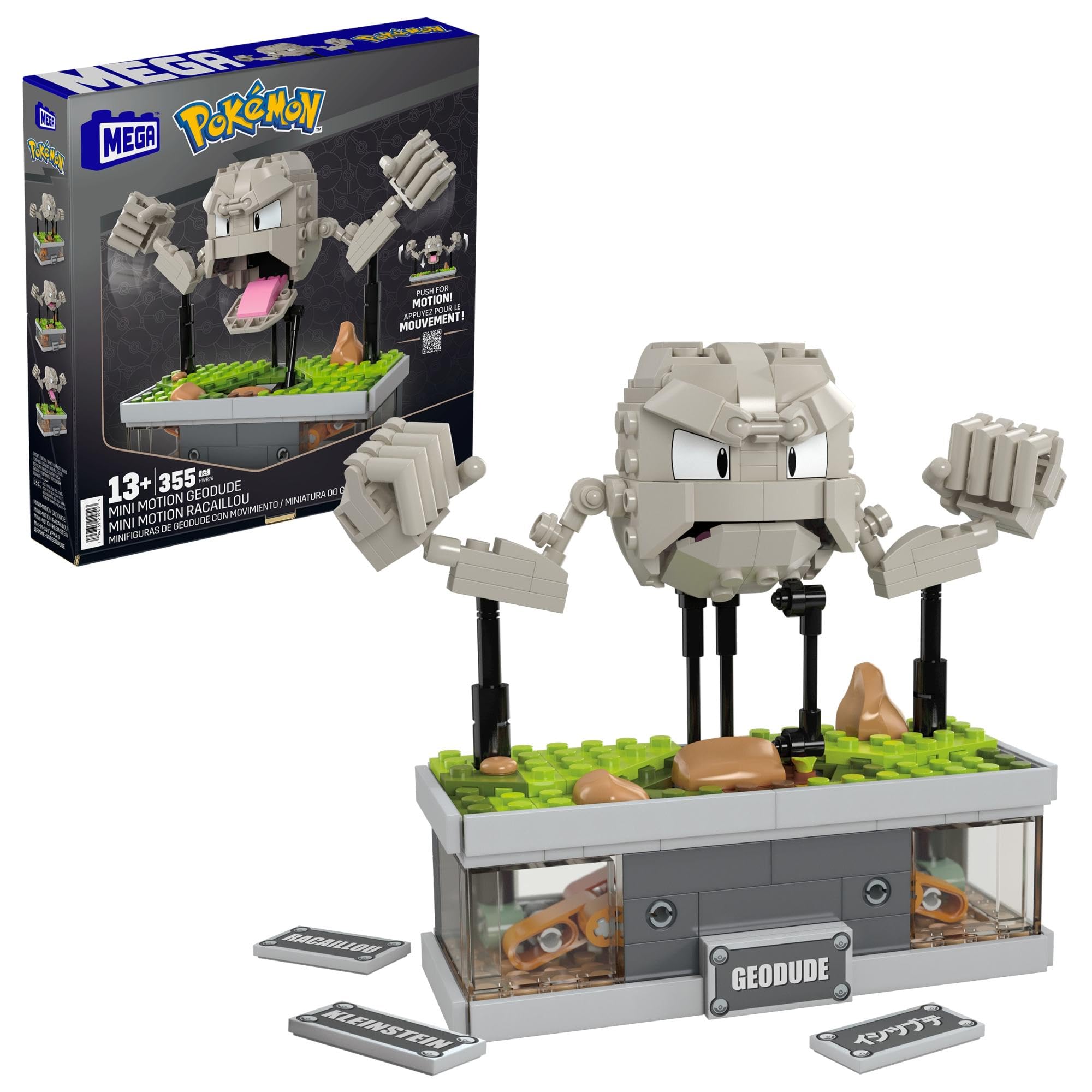 MEGA Pokémon Mini Motion Geodude Building Set - 364 Pieces, 5 Inch Punching Figure 7