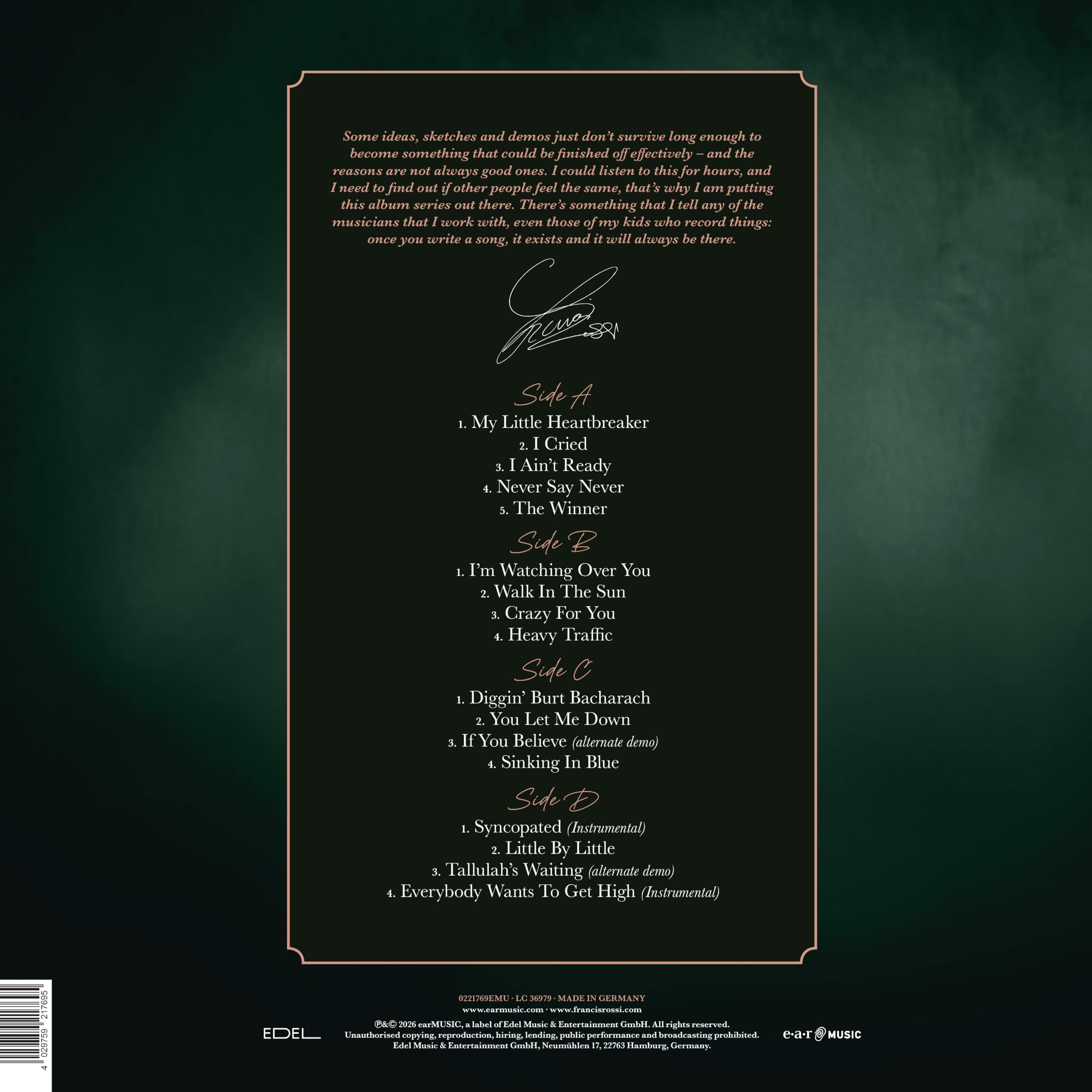 Francis Rossi - The Way We Were Vol. 2 [2LP Vinyl] 3
