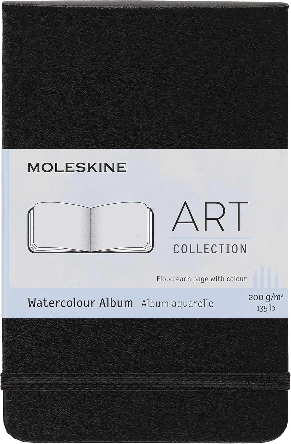 Moleskine Art Watercolour Album Sketchbook - Pocket Size 9x14cm, 60 Pages, Black Hard Cover