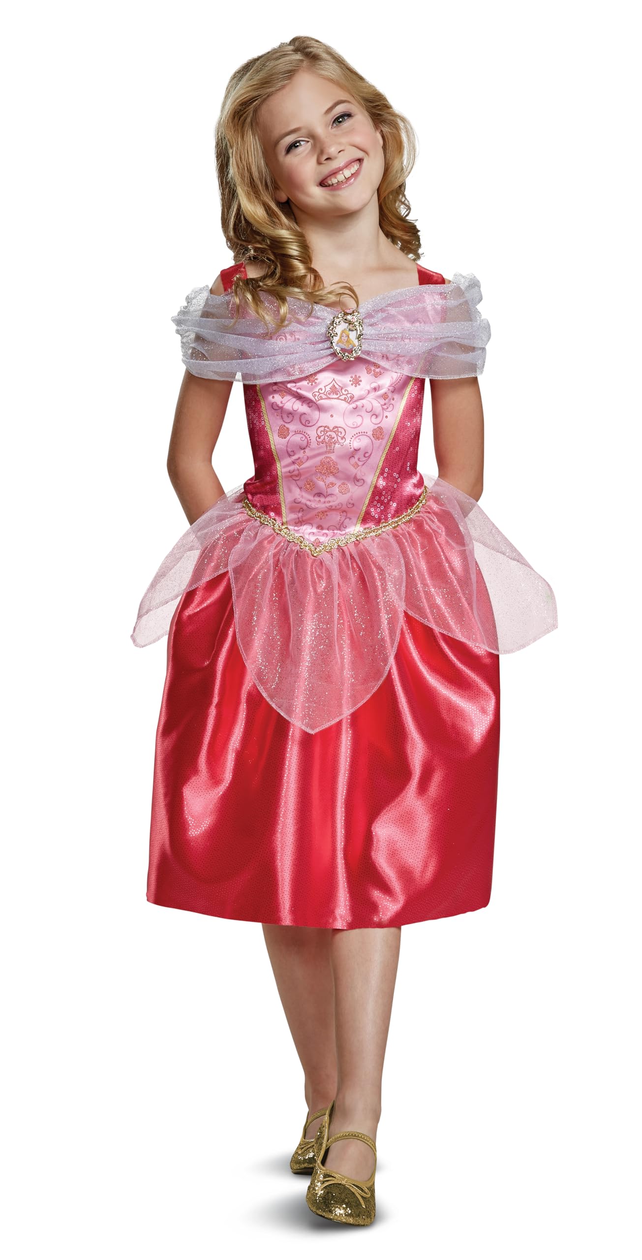DISGUISE 140589M-EU-6 Aurora Classic (Eu) Dress Up Costume, Girls, Pink and 1
