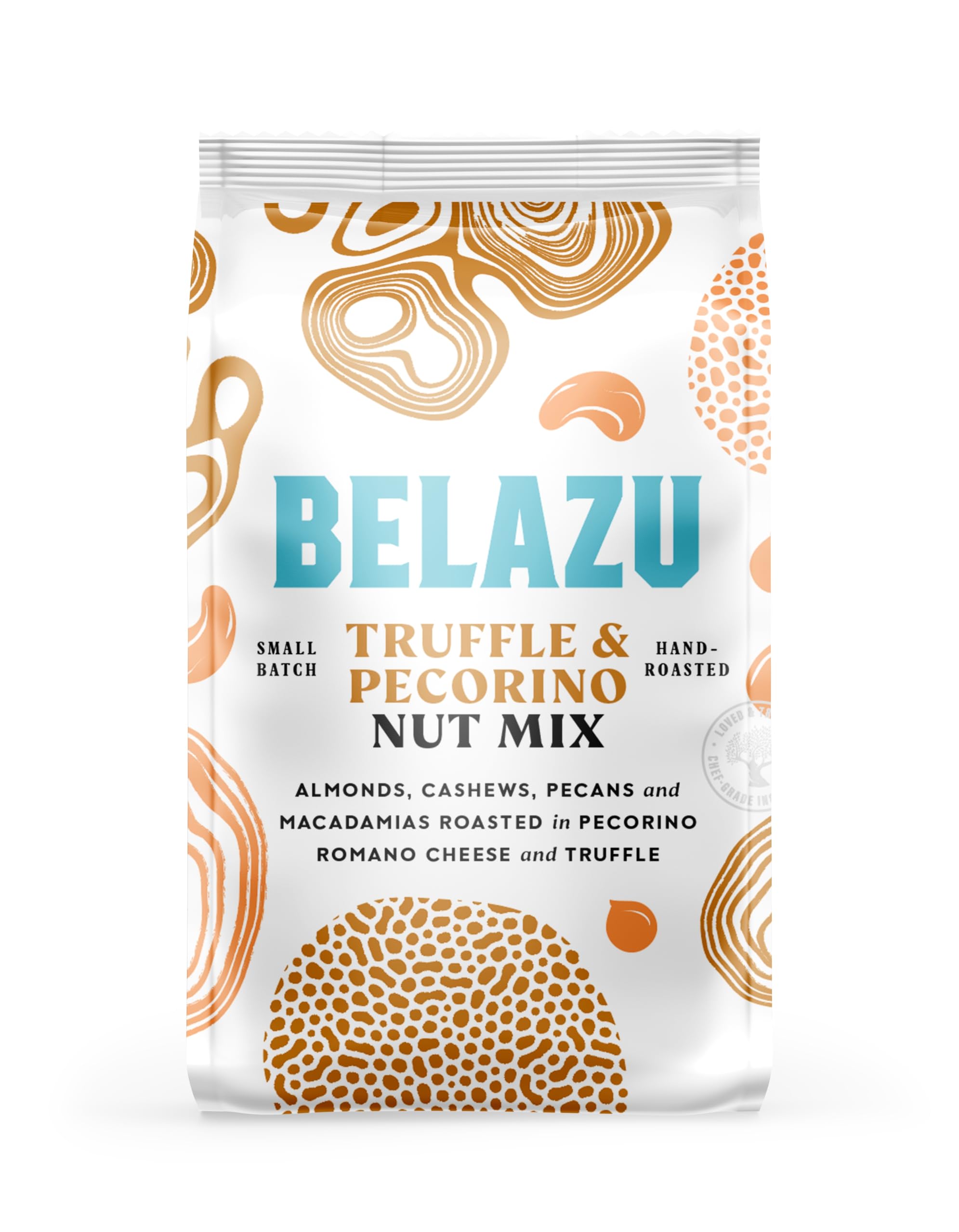 Belazu Truffle & Pecorino Nut Mix, 135g - Hand Roasted Almonds, Cashews, Pecans & Macadamias with Pecorino Romano and Truffle Flavour 1
