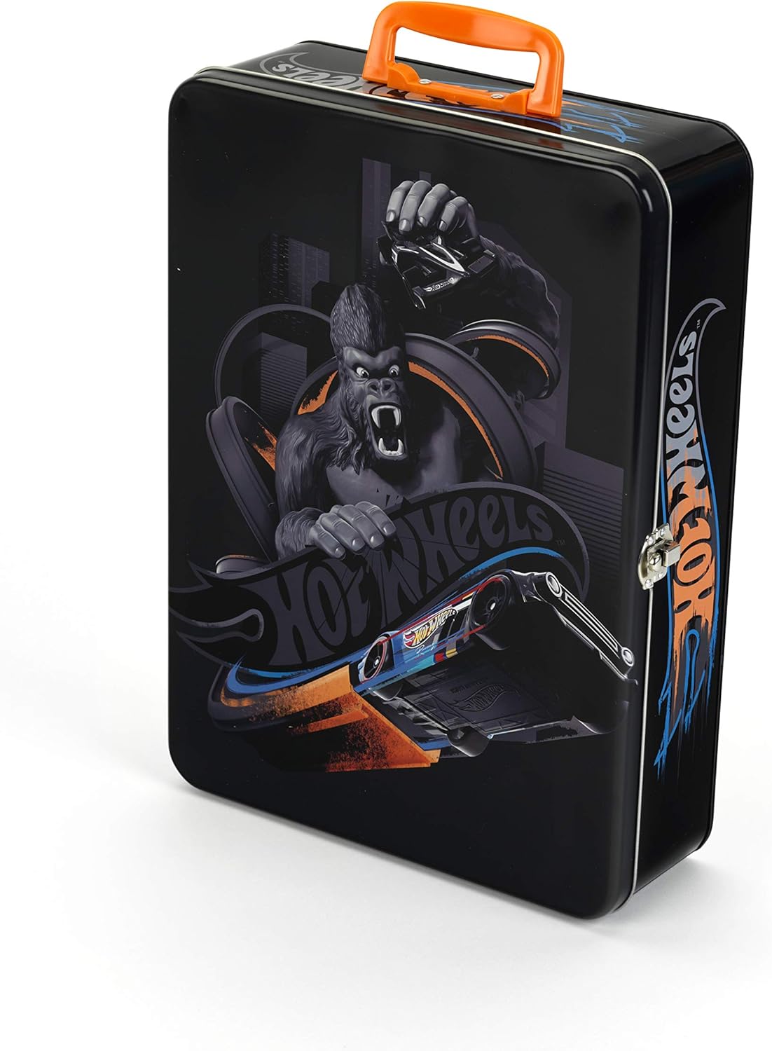 Theo Klein 2881 Hot Wheels Metal Storage Case - Holds 50 Cars, Portable Toy Organizer for Kids 3+ 4