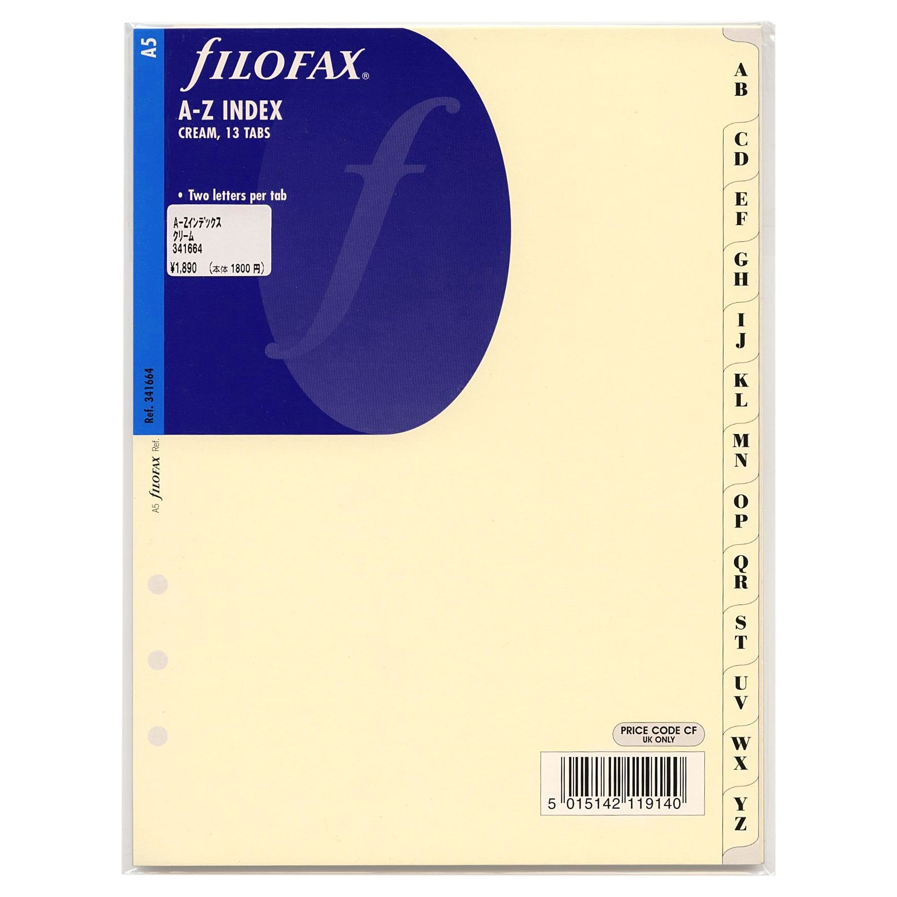 Filofax A-Z Index Refill Insert | A5 Size | Cream Paper | Reinforced Tabs 3