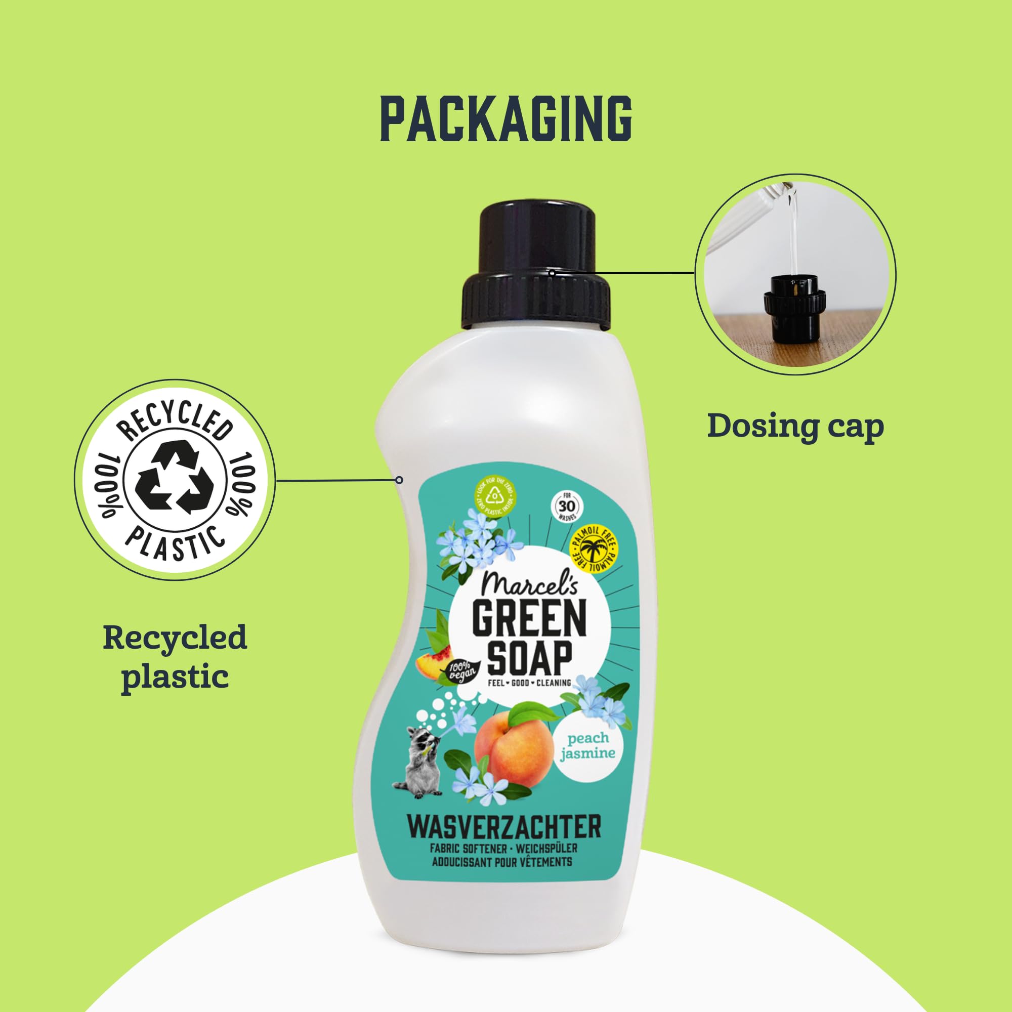 Marcel's Green Soap Fabric Softener Peach & Jasmine - 750 ml | Vegan | 30 Washes 5