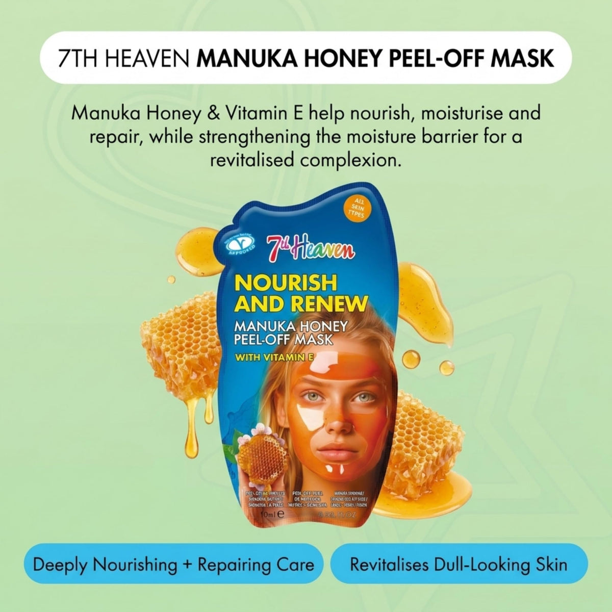 7th Heaven Manuka Honey Peel Off Face Mask - Nourishing & Repairing | 10 ml