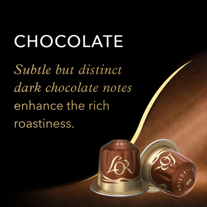 L'OR Espresso Chocolate Flavour Coffee Pods X10 (Pack of 10, 100 Aluminum Capsules)