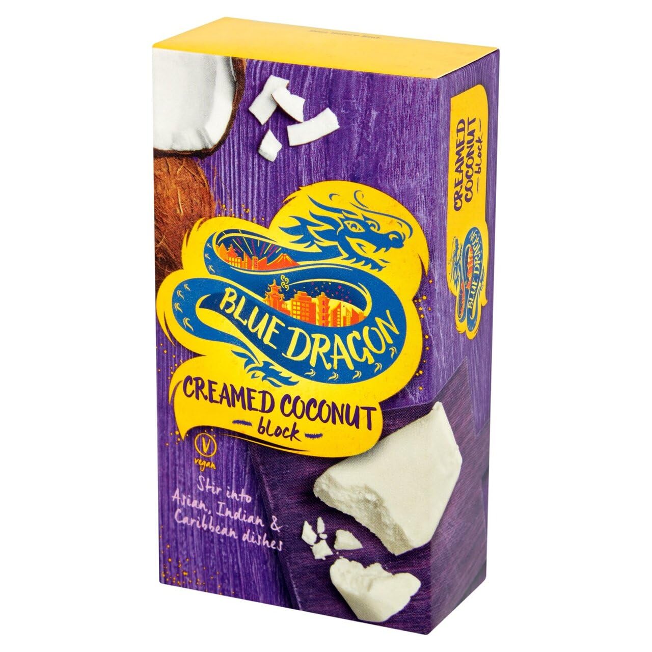 Blue Dragon Creamed Coconut Block - 200g | 100% Coconut | Vegan Friendly