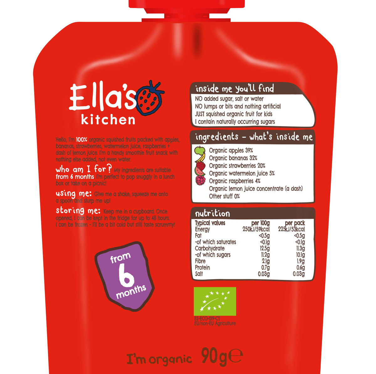 Ella's Kitchen The Red One Organic Smoothie Fruits Multipack - 5 x 90 g