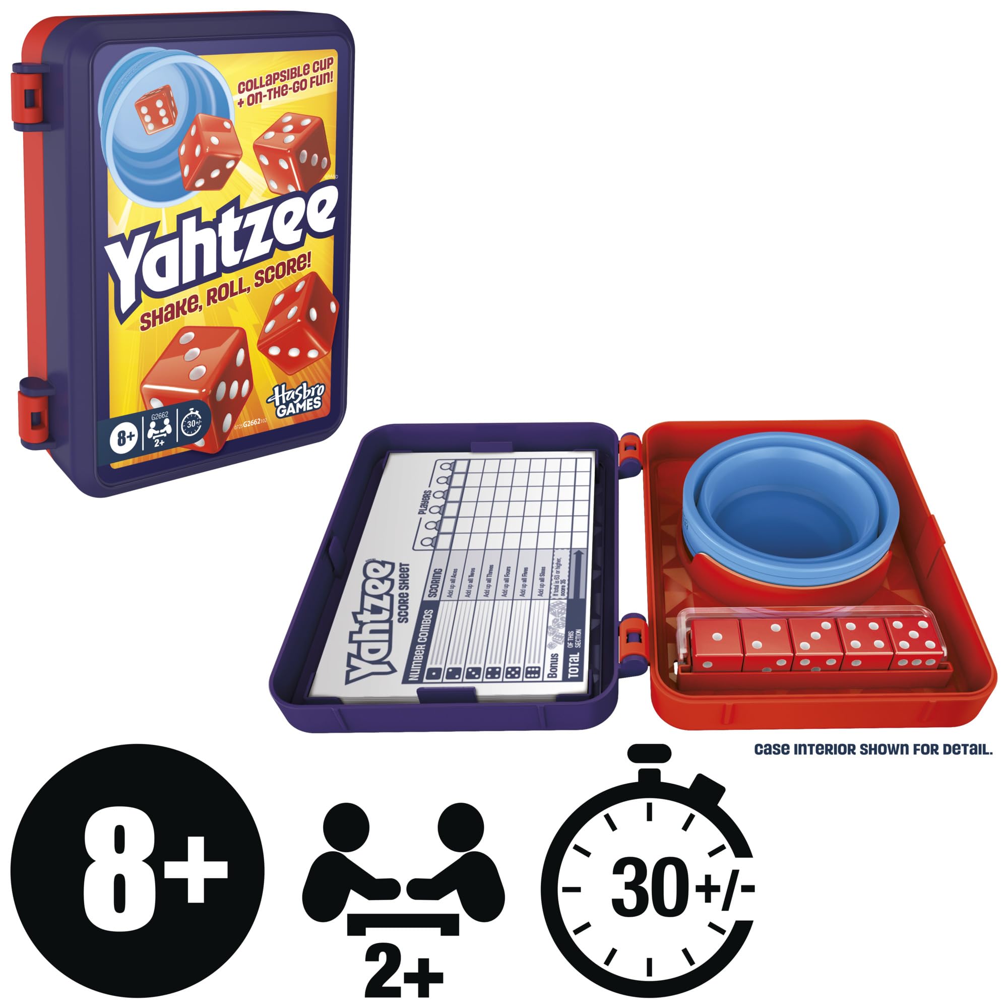 Hasbro Gaming Yahtzee Dice Game - Collapsible Cup & Storage Case | Ages 8+ | 2+ Players 2