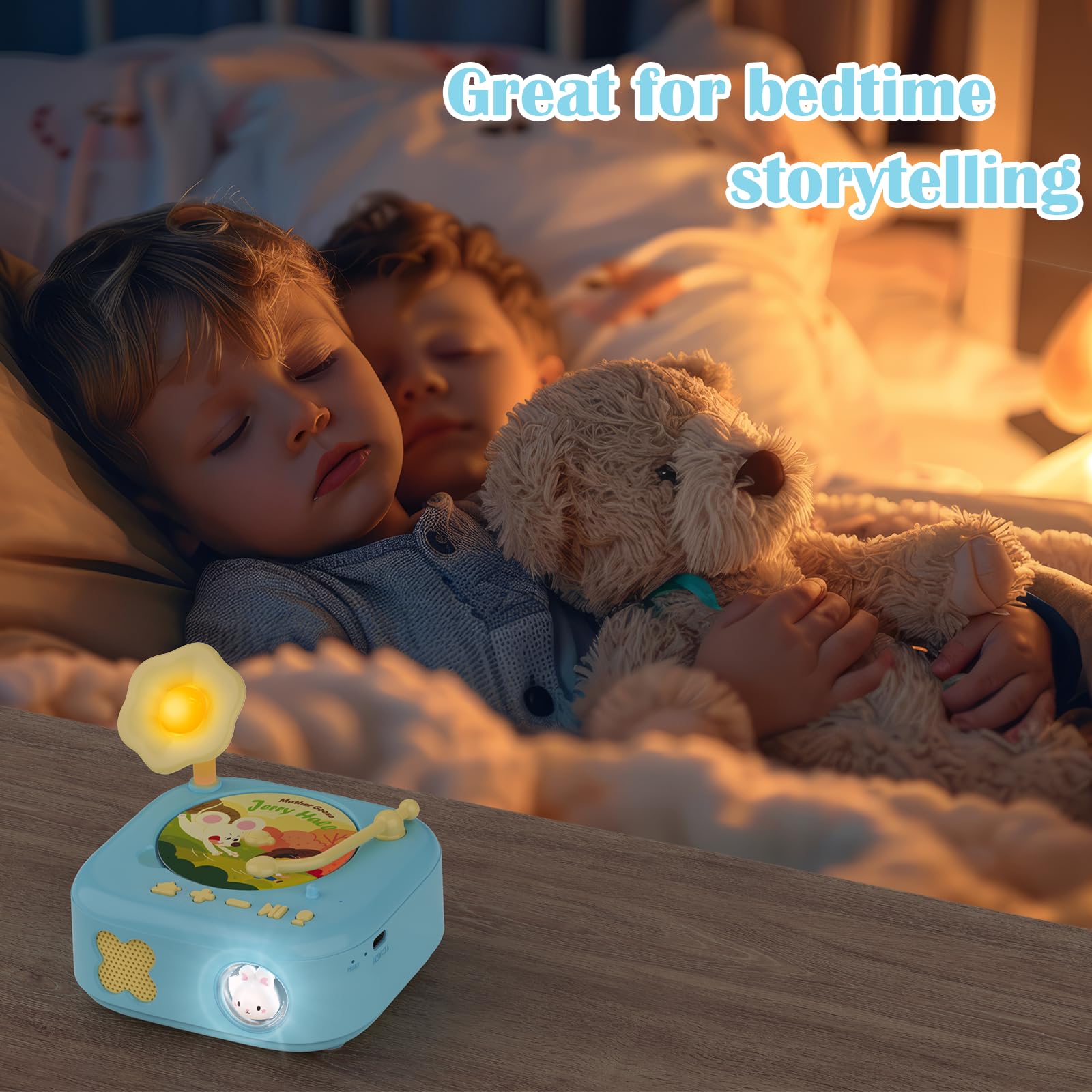 HOMESTEC Talking Flash Cards Record Player Story Player with 60pcs Cards 2